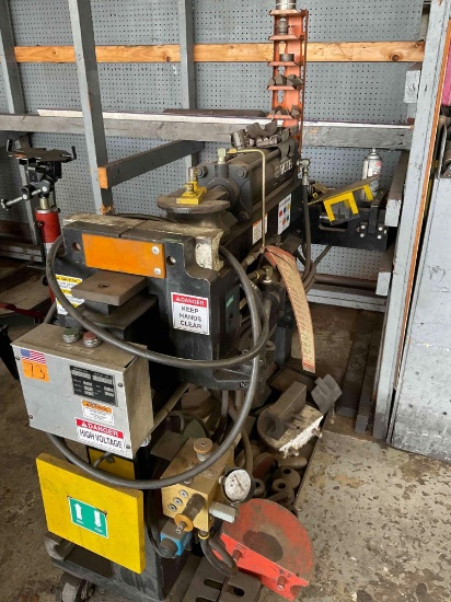 Huth HB10 tube bender with assorted dies, 5 H.P., 208 volt, 1ph