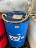 Super 55 gal drum with Cam2 SAE-OW- 20, 1/2 full with pump