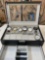 Assorted watches & jewelry boxes, glass is broken see pics. 7 watches