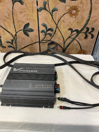 V-Power Alpine MRP-F200 amplifier with cords