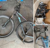 GT Sr Suntour bike (needs work) assorted bike parts, water back pack, bike rack