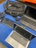 Electronics. 2) Dell tops, key board, bag, assorted cords
