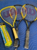 Wilson rackets & Dunlop balls 4 pieces