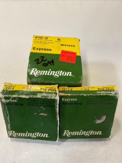 22-Rounds, Remington .410ga. 6 shot & 10-Round Slugs, 32 rounds total