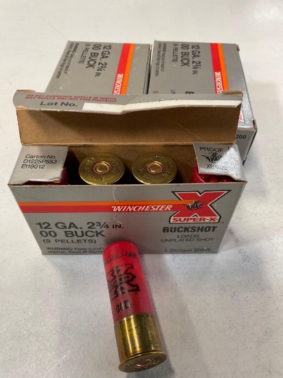 25 rounds - Winchester Super X buckshot 12 gauge ammo