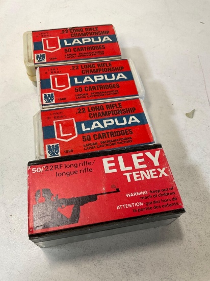 200 rounds - Lapua & Eley Long Rifle .22 Cal ammo