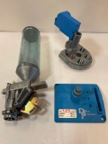 Dillon Precision parts. Stand, tool head & powder measurer