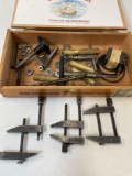 Antique LS Starrett mechanist clamps & assorted tools