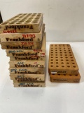 Ten Frankford Two Stalwart wood reloading trays. 12 pieces
