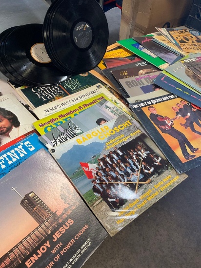 Assorted intake vinyl records. 32 with sleeves, 9 No sleeve