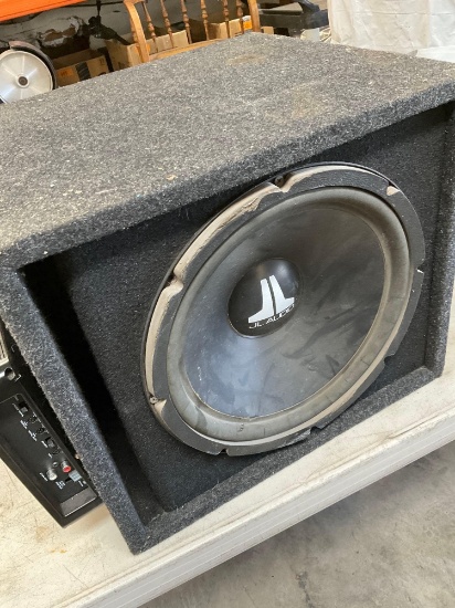 JL Audio 12" subwoofer ( box 14"x 16"x 15") and polkaudio PA330 amplifier