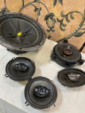 Assorted car speakers. Kicker, Sony, JVC, Infinity. 5 pieces see pics for models