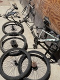 Assorted bike parts. Frames & wheels. 7 pieces