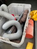 RV drainage hoses, Olin empty flare canister, Stacker unit, includes tote with cracked lid