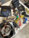 Assorted items. Tool belts, tools, tie downs, etc