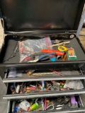 Three drawer tool box and assorted tools/ items