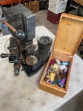 Vintage RYTAN Key machine and box with assorted keys