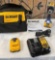 Dewalt 12v/20v Max DCD706 drill driver, charger station and two batteries, with bag, Turned on WORKS