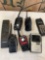 Grouping of electronic items, Walkie talkies, cell phone, radio, remote control, 7 pieces