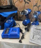 Kobalt 24v Brushless impact driver & drill, comes with charger, 2 batteries, handle, & bag. WORKS