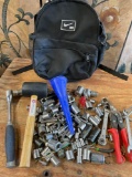 Nike backpack and assorted tools