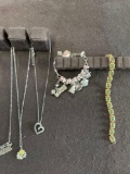 3 chains with pendants 2) bracelets. 5 pieces
