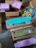 New Childs toys. 2 Jaxtoy kitchens, 2 Kids Love Play wooden toy, 3 skateboards