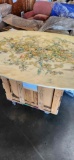 Marble top table and pedestal. Table top 71