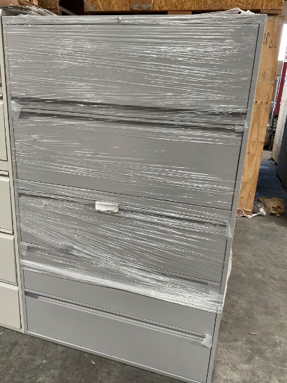 Lateral File Cabinet Metal, 5 drawer, 42" x 18" x 65"