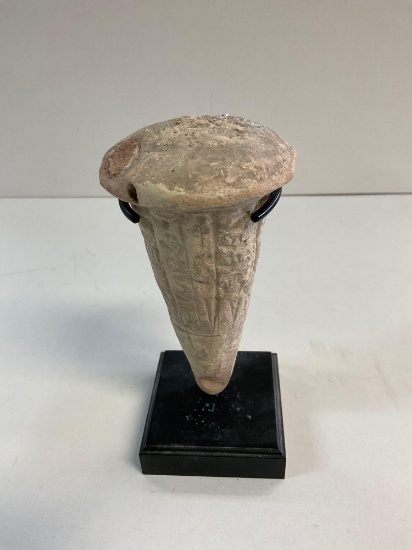 Antique- 5" Temple nail clay cone. No documents for this artifact.