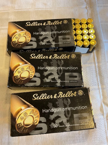 Sellier & Bellot, .45 ACP - 150 Rds. handgun ammunition.