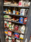 Large lot of painters items/ tools, alcohol solver, tape, lacquer thinner, acid cleaner, etc