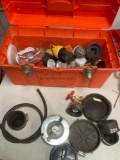 Tool box and assorted plumbers items/ tools