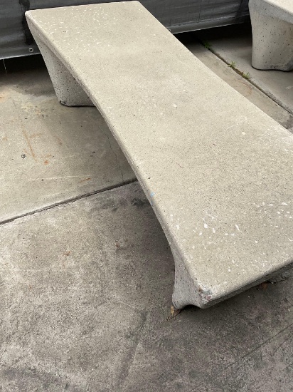 Cement bench 59" W x 22" D x 17" T