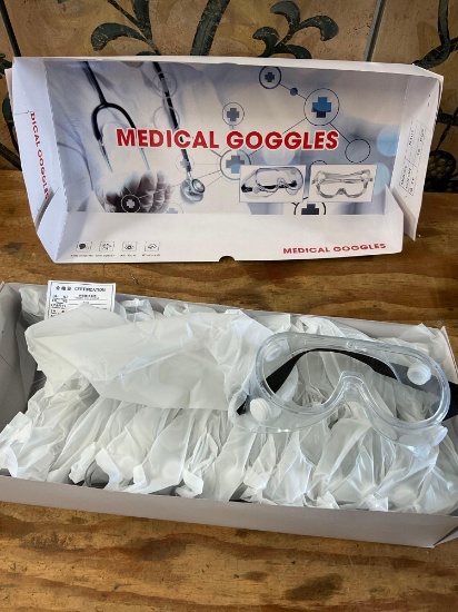 New medical safety goggles. 15 pieces