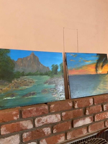 20" x 16" Oil paintings on canvas. 2 pieces