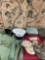 Military items, Large duffle bag and assorted hats, pouches, etc. 11 pieces
