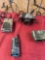 Assorted items. Canon camera, Robins pedal, Motorola walkie talkie, Tasco binoculars
