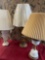 Vintage table lamps, all turn on. 3 pieces