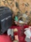 Samsonite rolling luggage, dolls with stands, deco, etc