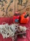 1 gallon gasoline container, Hydraulic jack, rope, tie