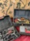 Box with assorted tools, tool box with assorted wires, empty tool box