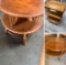 Furniture, Wood 3 tier table , 2 tier table, 2 tier with side rails on top. 3 pieces