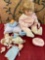 Vintage dolls. 1 plastic, 3 jointed dolls( one needs work 1 Stamped J Turner 1957. 5 pieces
