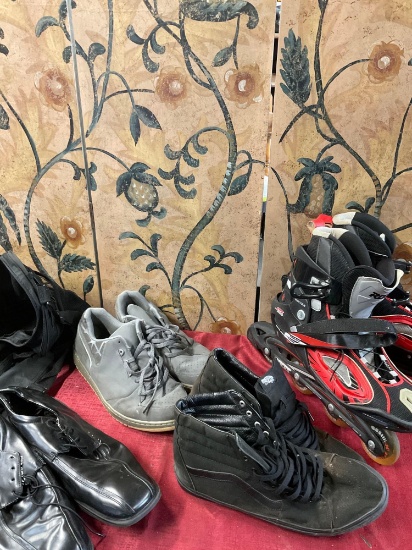 , Vans size 16, Roces skates side 17, Nikes size 18 & Unlisted size 17