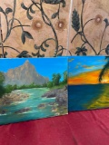 Oil on canvas wall art. 2 pieces. 16