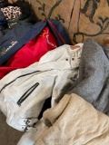 Assorted jackets, vest, throws. 6 pieces