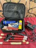 Emergency Automotive kit, Flares, Flashlight, tire inflator, lubricant , etc