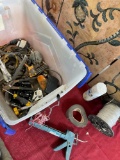 Household Assorted items, Wire spool, Pliers, etc.