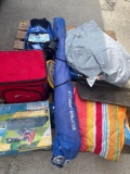Assorted items Cooler, inflatable bed, umbrella, chair, etc
